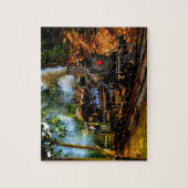 蒸気機関車の鉄道鉄道機関車 ジグソーパズル (縦)