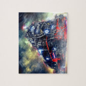 蒸気機関車の鉄道鉄道機関車 ジグソーパズル (縦)