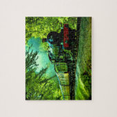 蒸気機関車の鉄道鉄道機関車 ジグソーパズル (縦)