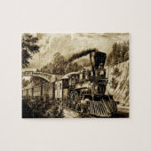 蒸気機関車の鉄道鉄道機関車 ジグソーパズル (横)