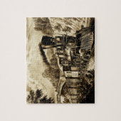 蒸気機関車の鉄道鉄道機関車 ジグソーパズル (縦)