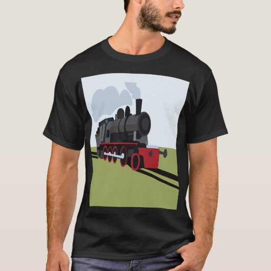 蒸気機関車の鉄道 Tシャツ (正面)