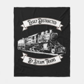 蒸気機関車エンジン鉄道に容易に気を取られる フリースブランケット (正面)