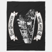 蒸気機関車エンジン鉄道に容易に気を取られる フリースブランケット (正面)