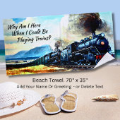 蒸気機関車エンジン  ビーチタオル