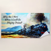 蒸気機関車エンジン  ビーチタオル (正面)