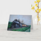蒸気機関車カ空白のード カード (黄色い花)