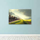 蒸気機関車キャンバス印刷 キャンバスプリント (インサイチュ (ウッドフロア))