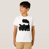蒸気機関車シンボル – 黒 Tシャツ (正面フル)