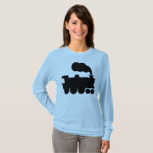 蒸気機関車シンボル – 黒 Tシャツ (正面フル)