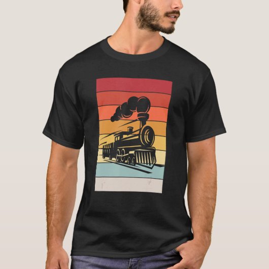 蒸気機関車レトロI型鉄道鉄道員 Tシャツ (正面)