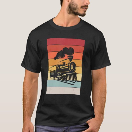 蒸気機関車レトロI型鉄道鉄道員 Tシャツ (正面)