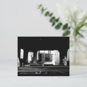 蒸気機関車修理 Le Mastrou 黒白ポストカード ポストカード (スタンド正面)