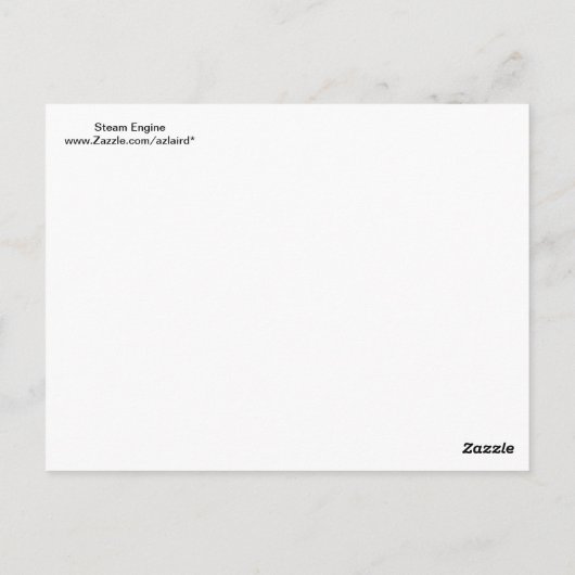 蒸気機関車列車のギフト ポストカード (裏面)