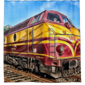 蒸気機関車列車シャワーカーテン シャワーカーテン (正面)