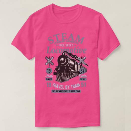 蒸気機関車列車ドライバー1 Tシャツ (デザイン正面)