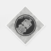 蒸気機関車列車図解入りの、写真付きの切手 スタンダードランチョンナプキン (角)