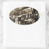 蒸気機関車歴 楕円形シール (バッグ)