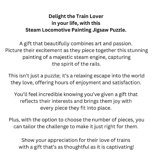 蒸気機関車絵画機関車 ジグソーパズル