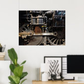 蒸気機関車車輪 ポスター (ホームオフィス)