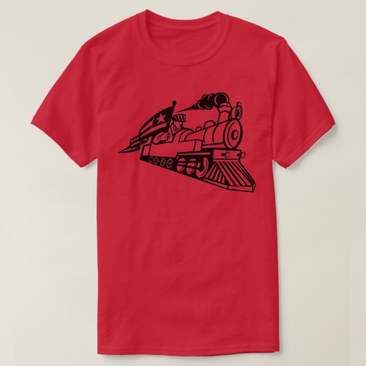 蒸気機関車鉄道技師 Tシャツ (デザイン正面)