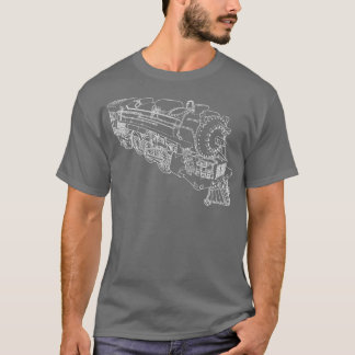 蒸気機関車鉄道線路 Tシャツ