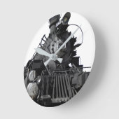 蒸気機関車鉄道鉄道ギフトローン ラウンド壁時計 (傾斜)