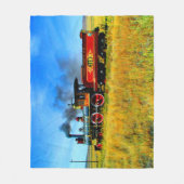 蒸気機関車鉄道UP119 フリースブランケット (正面)