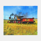 蒸気機関車鉄道UP119 フリースブランケット (正面(横))