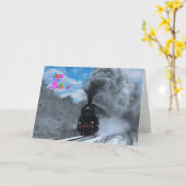 蒸気機関車 カード (黄色い花)