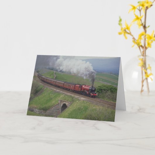 蒸気機関車 カード (黄色い花)