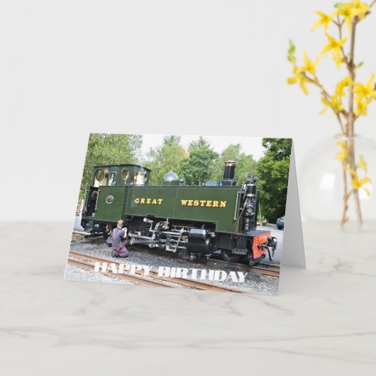 蒸気機関車 カード (黄色い花)