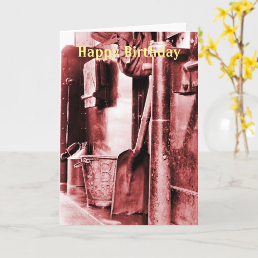 蒸気機関車 カード (黄色い花)