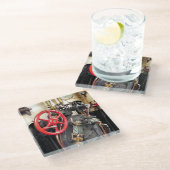 蒸気機関車 ガラスコースター (アングル)