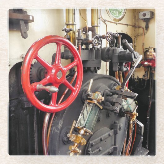 蒸気機関車 ガラスコースター (正面)