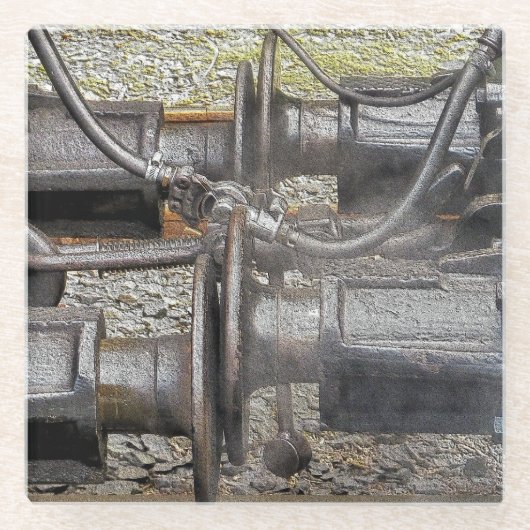 蒸気機関車 ガラスコースター (正面)