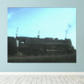 蒸気機関車 キャンバスプリント (インサイチュ (ウッドフロア))