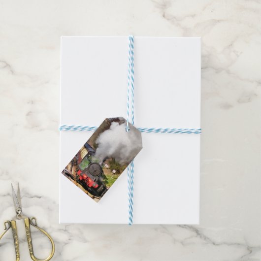 蒸気機関車 ギフトタグ (より糸付き)