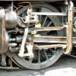 蒸気機関車 ギフトボックス<br><div class="desc">蒸気機関車からの車輪の写真デザイン。</div>
