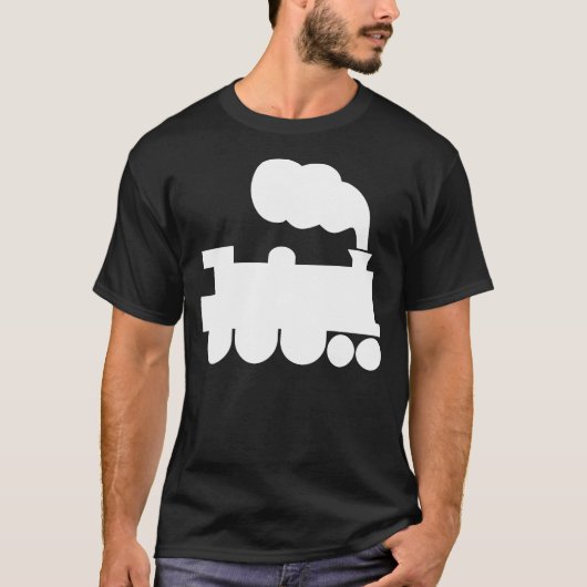 蒸気機関車 シンボルマーク ホワイト Tシャツ (正面)