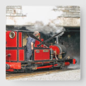 蒸気機関車 スクエア壁時計 (正面)