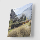 蒸気機関車 スクエア壁時計 (傾斜)