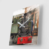 蒸気機関車 スクエア壁時計 (傾斜)