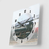 蒸気機関車 スクエア壁時計 (傾斜)