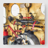 蒸気機関車 スクエア壁時計 (正面)