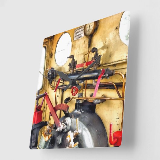 蒸気機関車 スクエア壁時計 (傾斜)