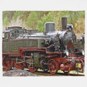 蒸気機関車 フリースブランケット (正面(横))