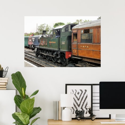 蒸気機関車 ポスター (ホームオフィス)