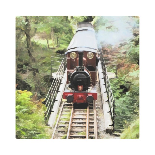 蒸気機関車 メタルプリント (正面)