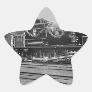 蒸気機関車 古い鉄道 星シール